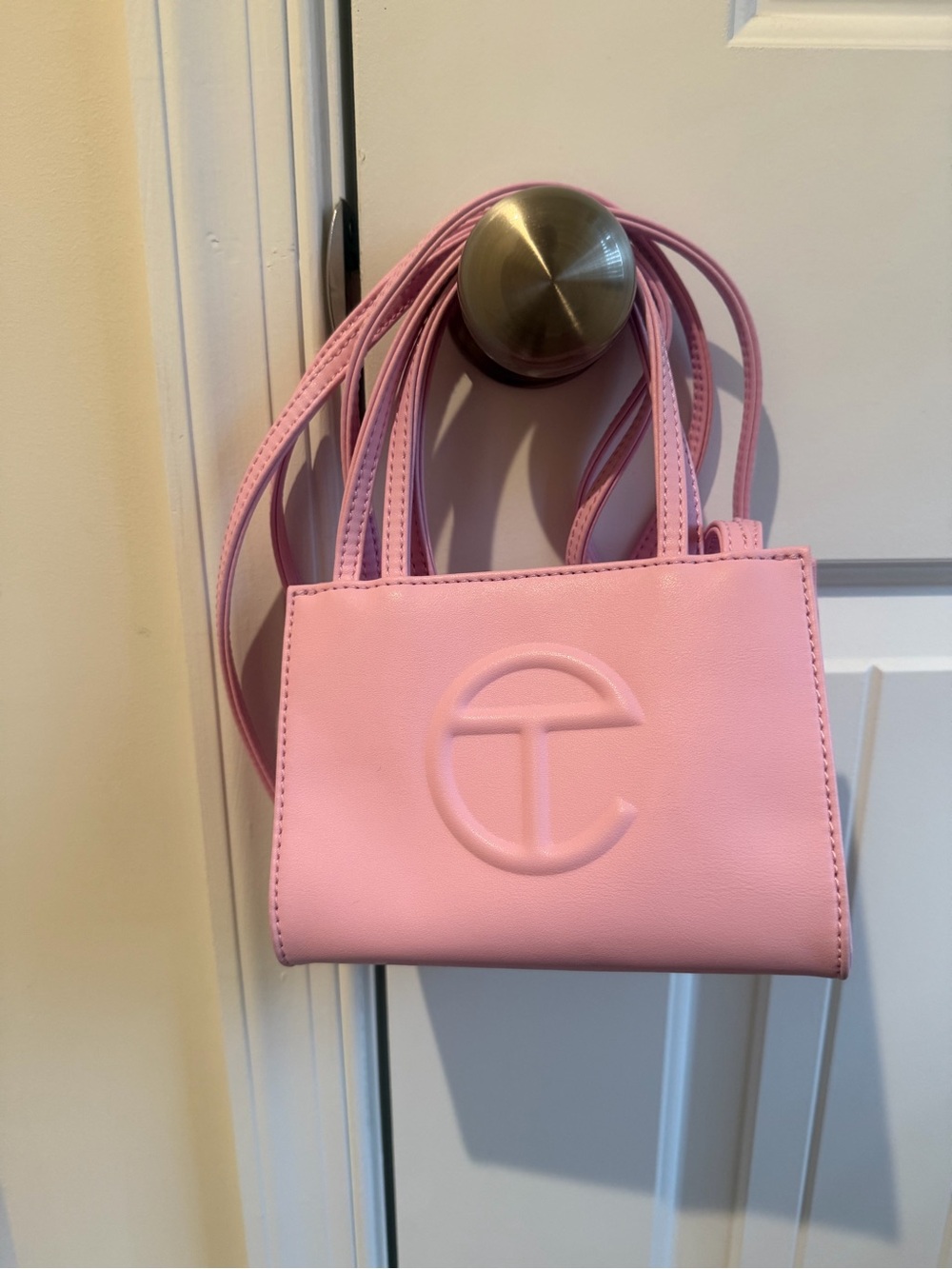 Telfar Pastel Pink Mini Tote with Embossed Logo